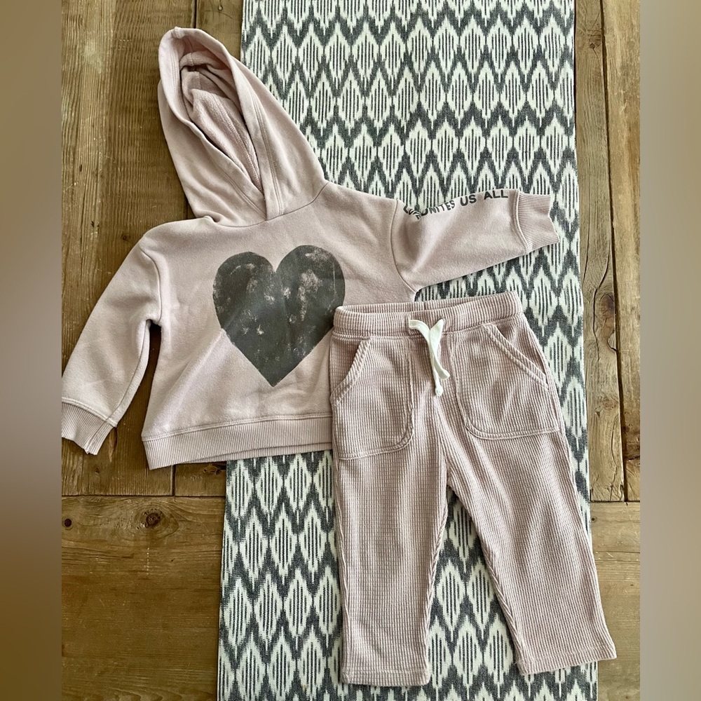 Little Co.: Baby Girl Pink Hoodie and Jogger Set